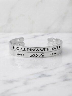 Silver Love Bracelet Set